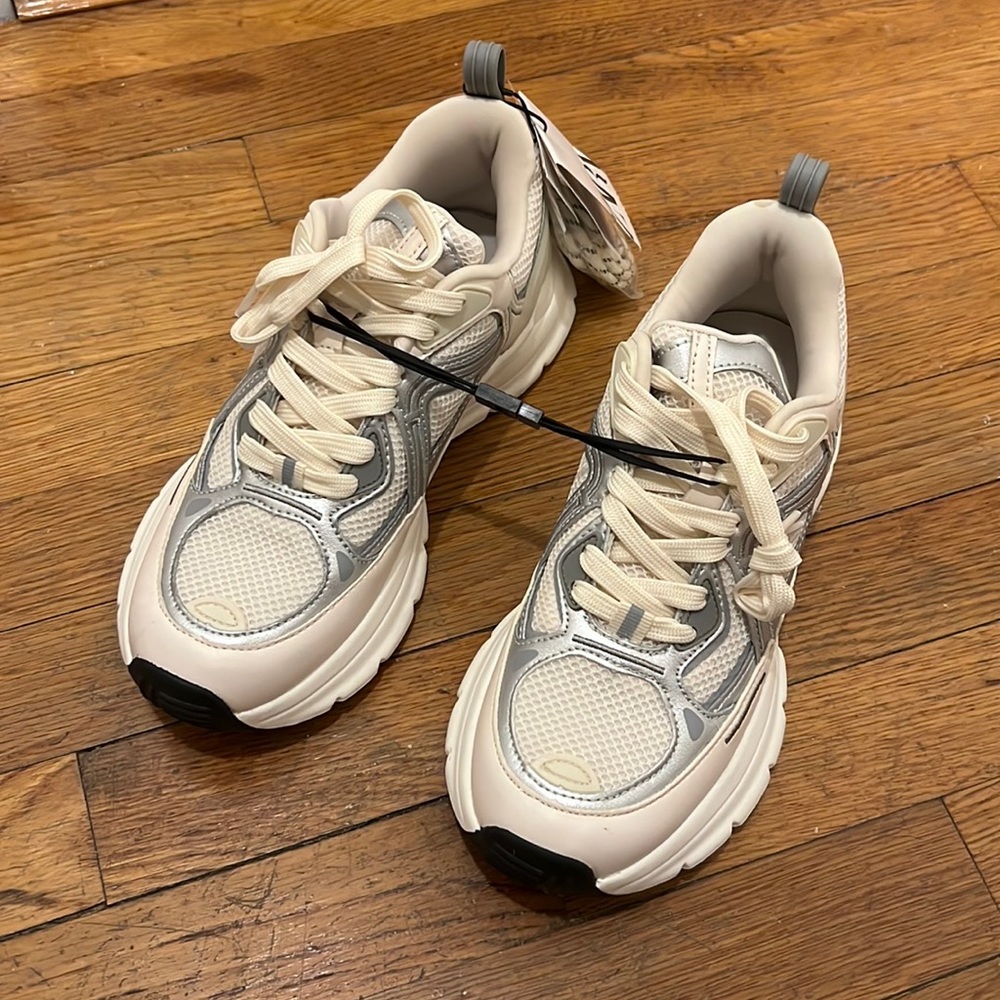 Zara Running Athletic Silver Sneakers *NWT*